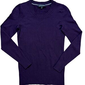 Banana Republic Women's Deep Purple Crewneck Silk Cotton Cashmere Sweater XS
